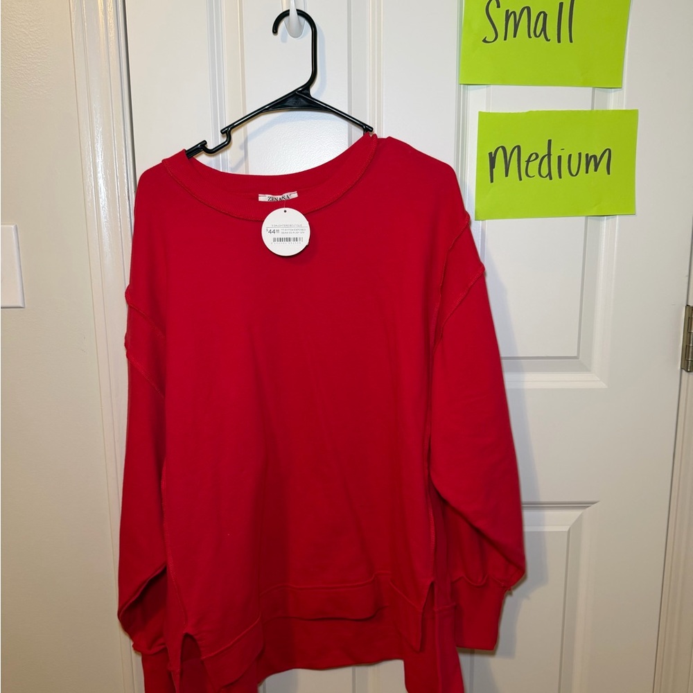 Zenana Outfitters Vibrant Red Pullover